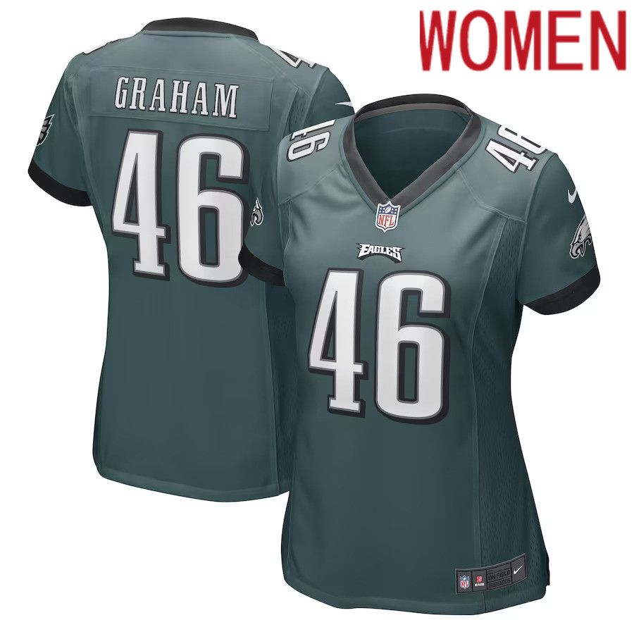 Women Philadelphia Eagles #46 Jaeden Graham Nike Midnight Green Game Player NFL Jersey